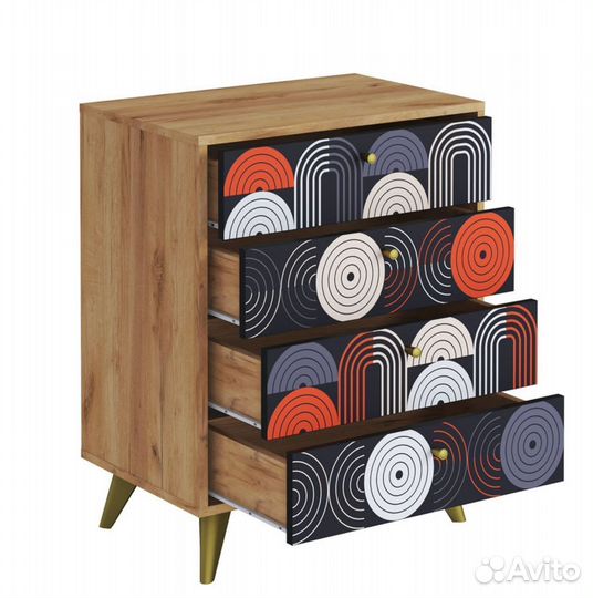 Фьюжн Комод км-001 Дуб Крафт Золотой vinil