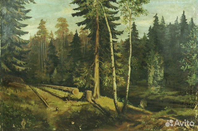 Картина "В лесу". Холст, масло