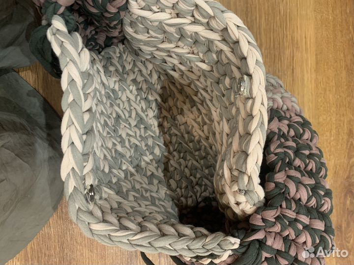 Вязаная сумка ручной работы из хлопкового шнура