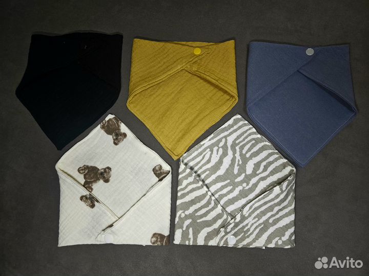 Нагрудник слюнявчик муслиновый