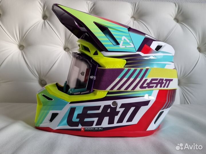 Шлем Leatt Moto 8.5 V23 Neon с кроссовой маской