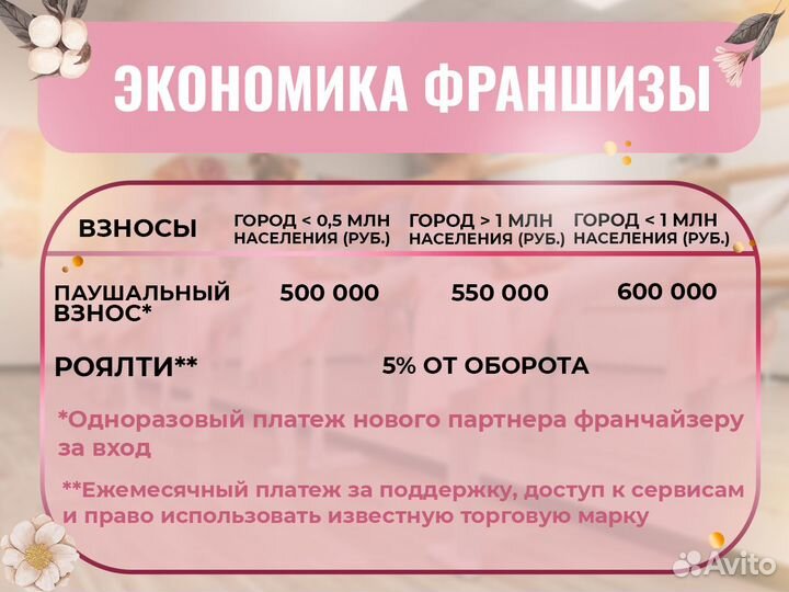 Франшиза школа балета окупаемость меньше года