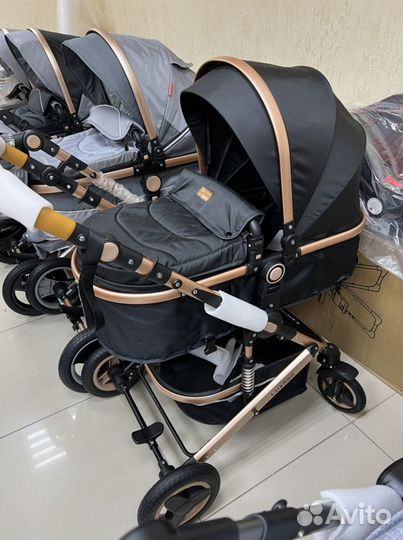 Коляска трансформер 3 в 1 Luxmom 530, чёрный