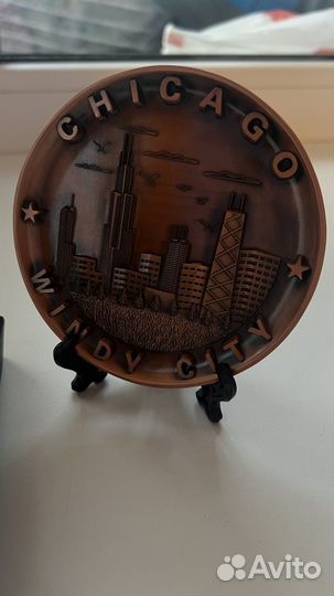 Сувенирная тарелка Chicago