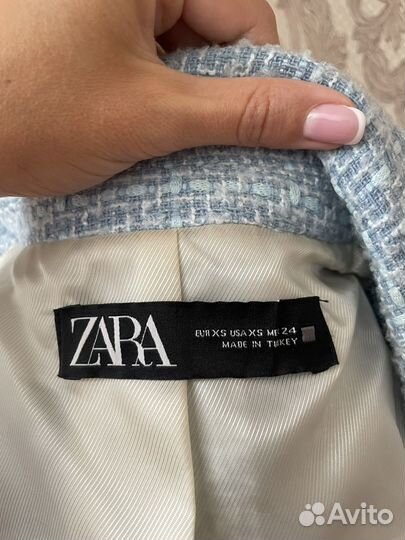 Пиджак жакет Zara твидовый