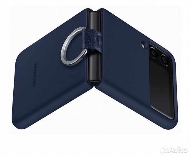 Чехол для Samsung Z Flip3 Silicone Cover Ring Navy