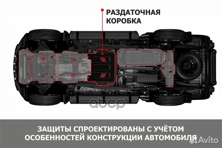 Защита раздаточной коробки с крепежом mitsubishi: