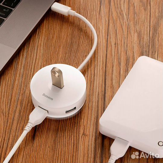 Хаб-переходник Baseus round box HUB adapter Cahub
