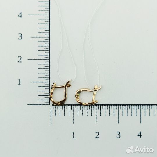 Золотые серьги с фианитом