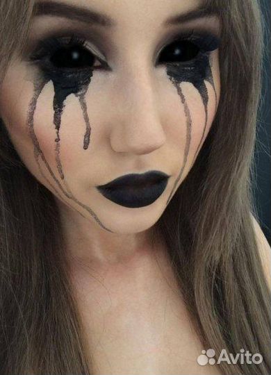 Склеры чёрные Склеральные линзы Цветные Линзы