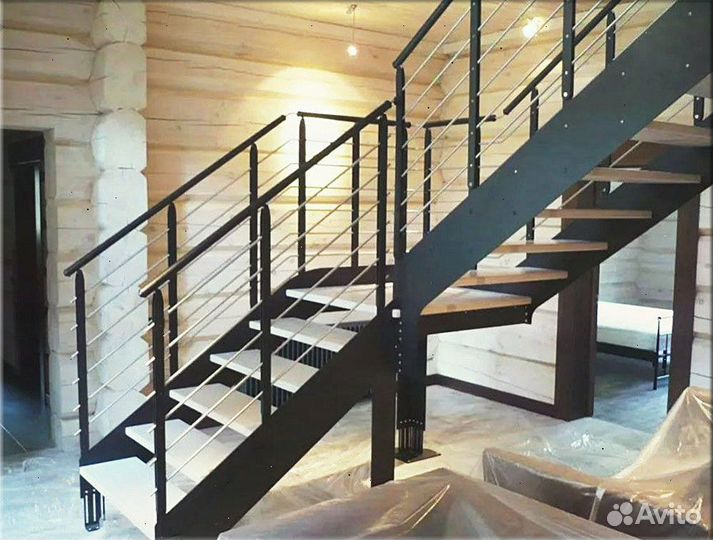 Лестницы на металлокаркасе с отделкой