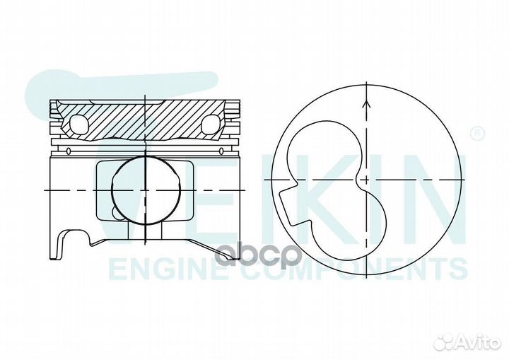 Поршень (к-т 4 шт без охлаждения) toyota
