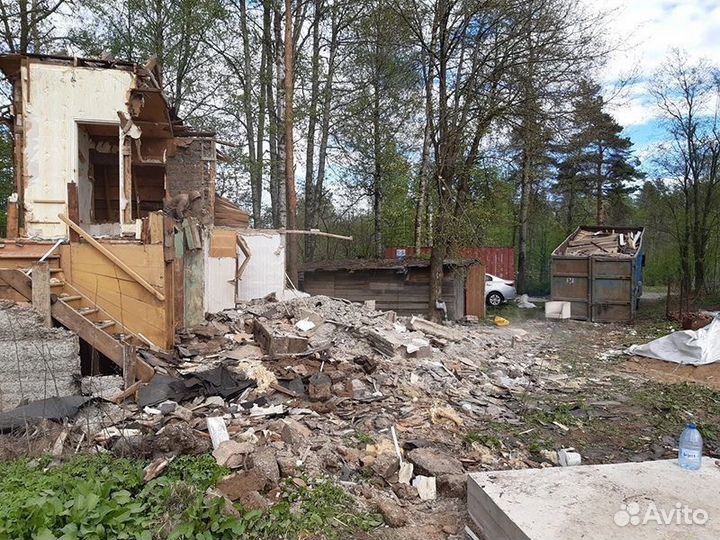 Снос домов расчистка участка вывоз мусора