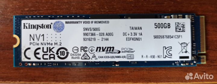 SSD диск Kingston NVMe M.2 500 Gb