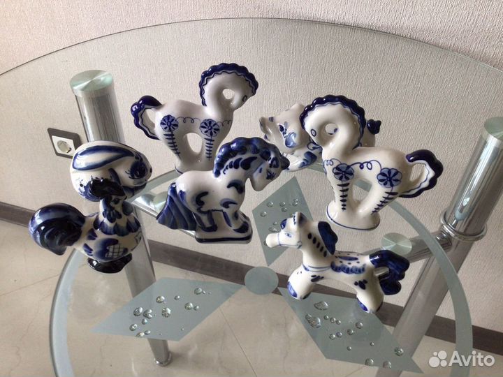 Фигурки животных гжель