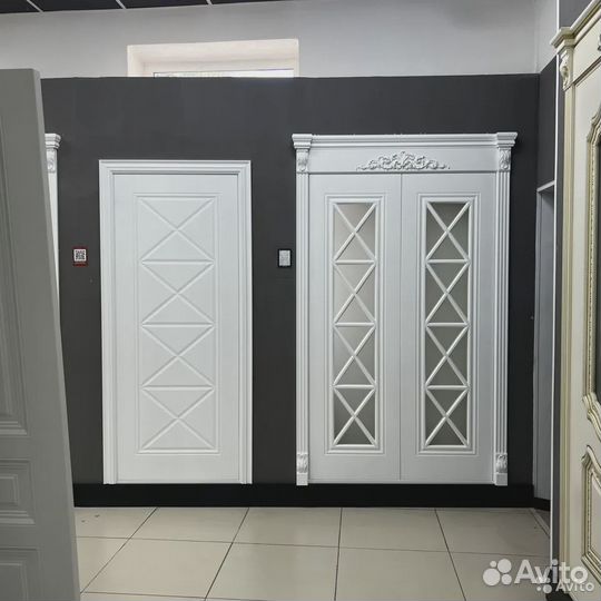 Двери белые межкомнатные двойные