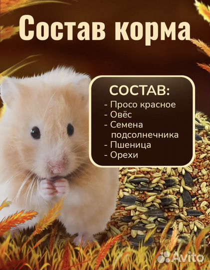 Корм для хомяков. Упаковка закрыта