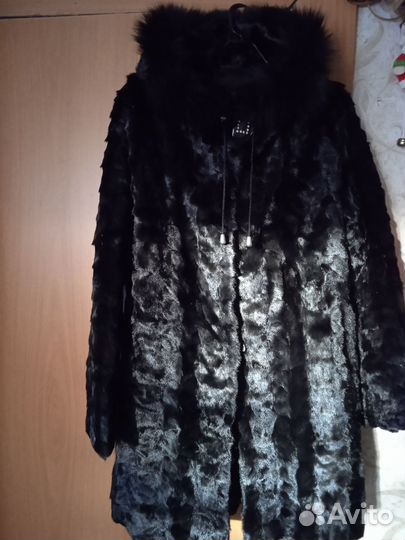 Шуба норковая с капюшоном 50-52 victor FUR