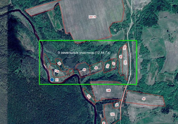 Участок 12,44 га (СНТ, ДНП)