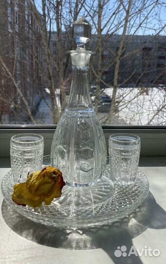Хрусталь СССР - графин, вазочки для сервировки