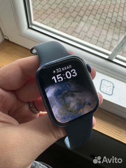 Часы apple watch 7 45 mm blue