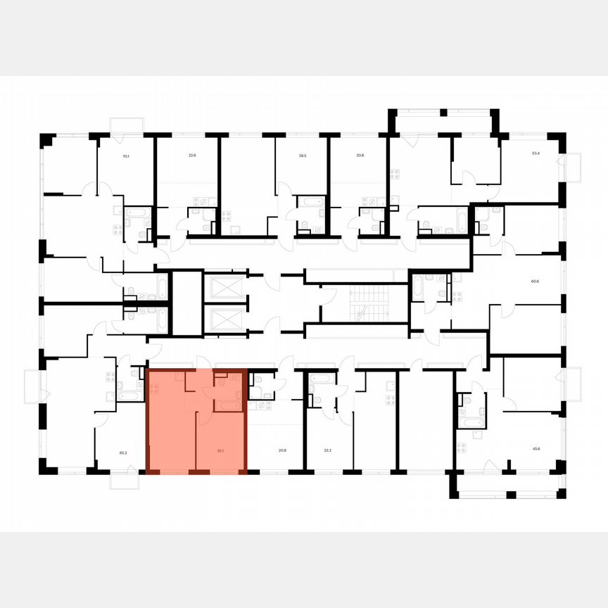 1-к. квартира, 35,1 м², 6/16 эт.