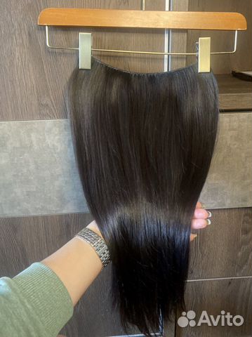 Волосы натуральные на трессе, 52 см, 70гр