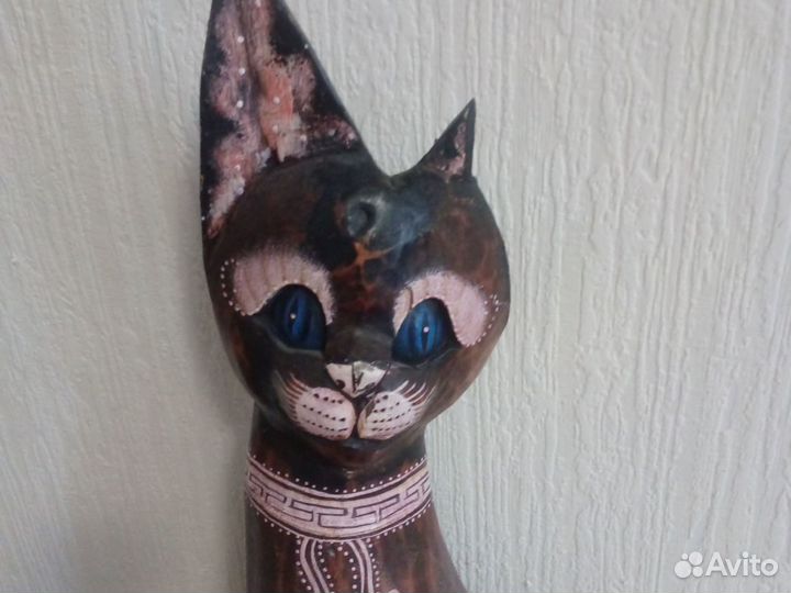 Статуэтка кошка деревянная
