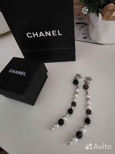 Серьги chanel с жемчугом, оригинал