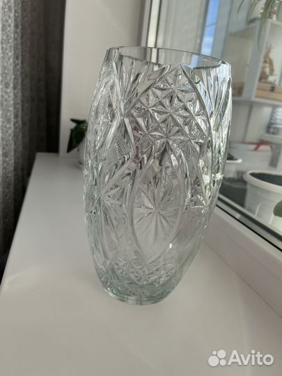Большая хрустальная ваза для цветов СССР