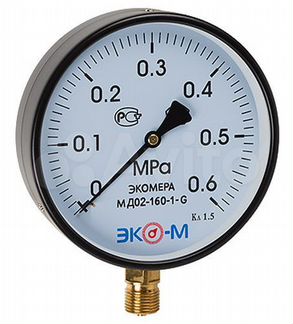 Манометр радиальный экомера мд02-160 шкала 0-1.6 м