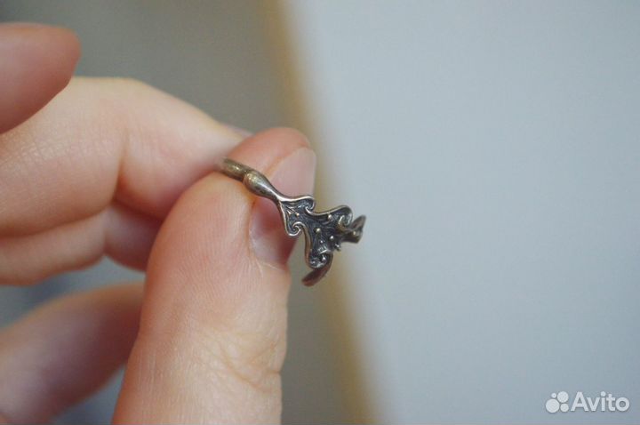 Кольцо серебряное, кольцо из серебра, дубовый лист