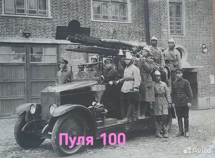 Старое Фото военные пожарники 1920 года Редкость