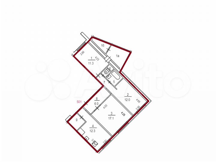 Аукцион: 3-к. квартира, 67,9 м², 1/16 эт.