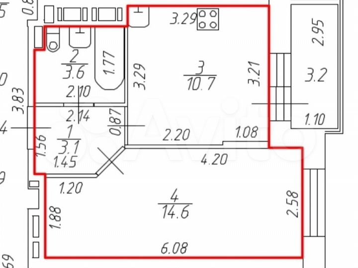 1-к. квартира, 32 м², 10/11 эт.