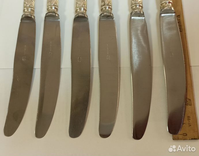 Большие столовые ножи зиш, мельхиор