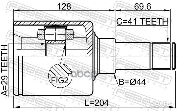 ШРУС внутренний перед лев ;ford transit TT9