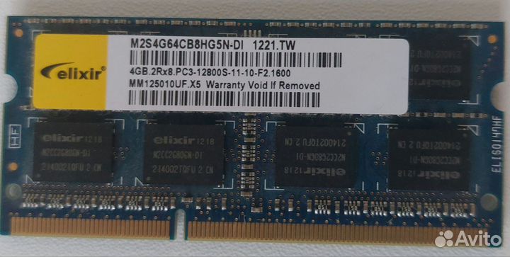Оперативная память Elixir DDR3 1600 sodimm 4Gb