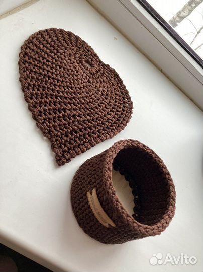 Салфетка сортировочная + корзина вязаная