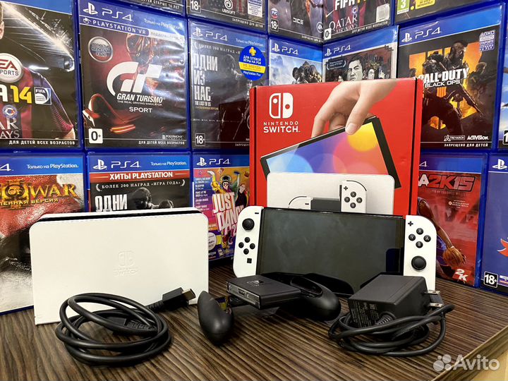 Nintendo switch oled прошитая + 256gb