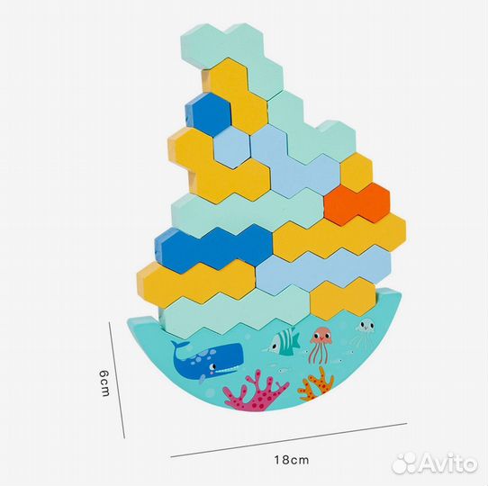 Деревянная игрушка балансир Водный мир