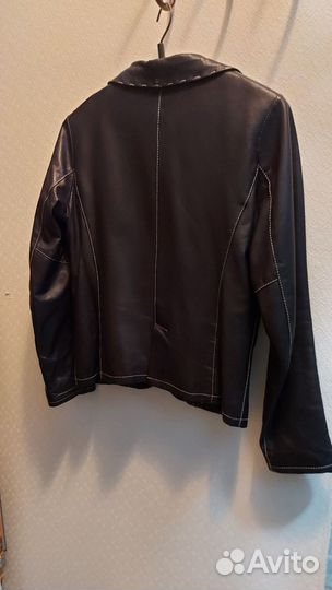 Кожаный пиджак женский размер 46-48