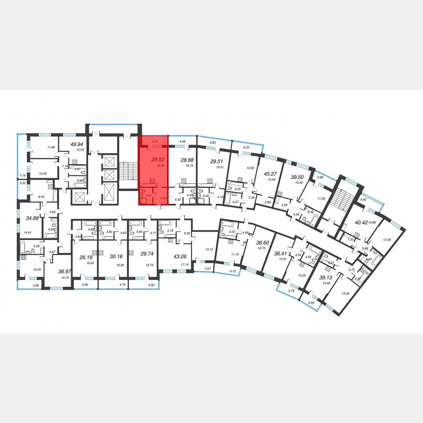 Квартира-студия, 31,7 м², 12/22 эт.