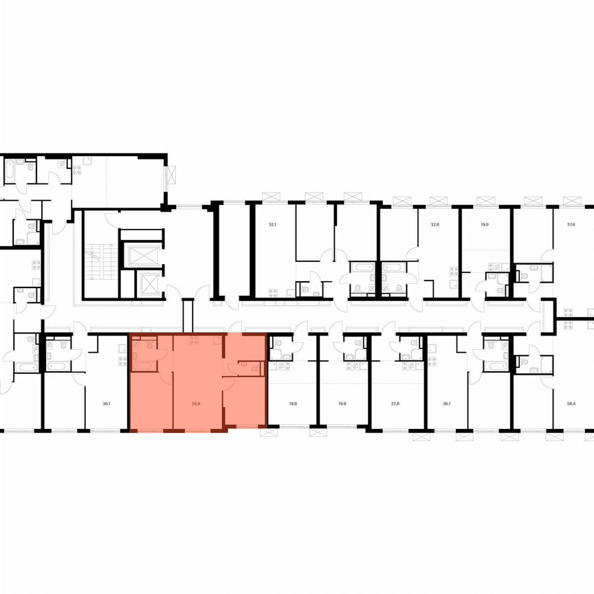 2-к. квартира, 56,8 м², 11/11 эт.