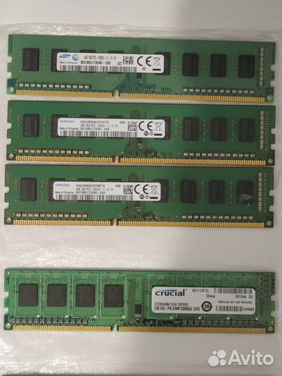 Разная оперативная память ddr3 от 2 до 8 гбт