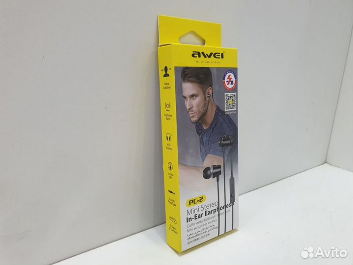 Наушники Проводные Внутриканальные Awei PC-2