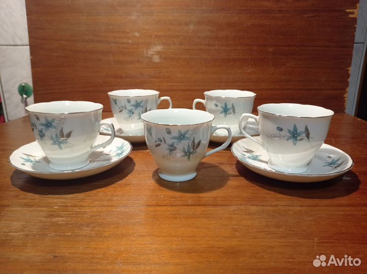 Четыре чайные пары +, фарфор, клеймо Made in China