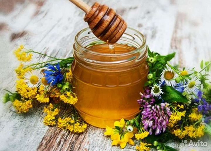 Мед липовый с цветком