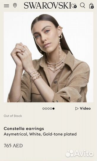 Новые Swarovski серьги Constella оригинал