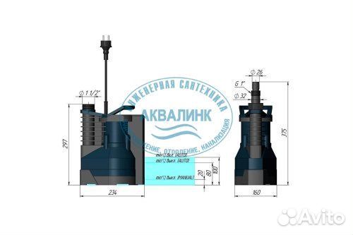 Насос дренажный Unipump artvort Q400B